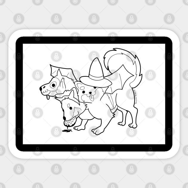 Dogeberus Illustration Sticker by Chocoraptor